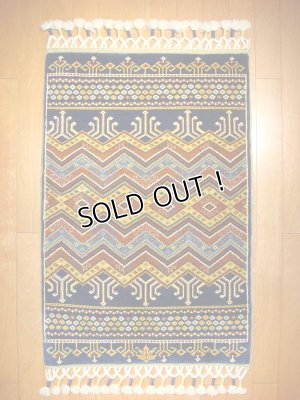 画像1: トルコ手織りウール絨毯 玄関マットサイズ AC-136