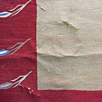 手織りウールキリムの切れ修理