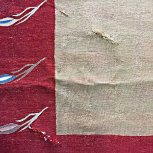 画像: 手織りウールキリムの切れ修理