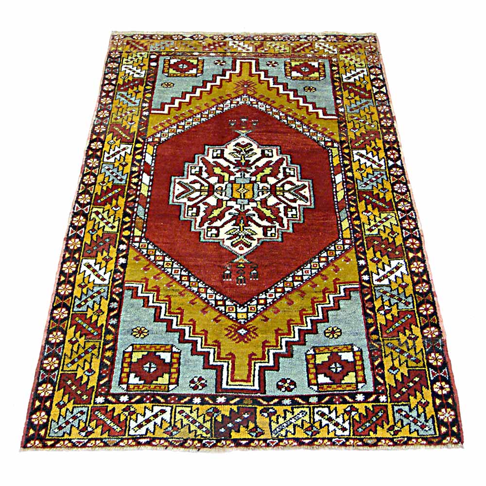 画像1: トルコ手織りオールド絨毯