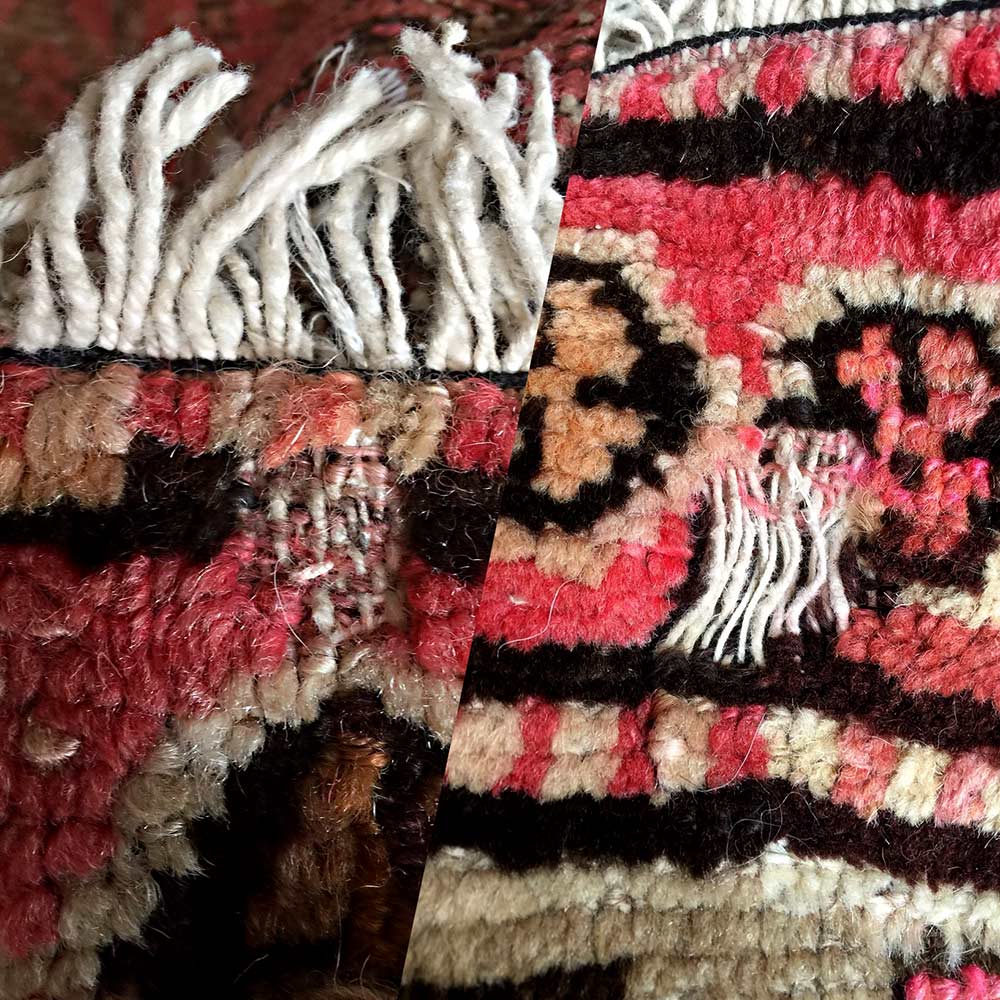 画像1: 手織りウール絨毯の穴修理